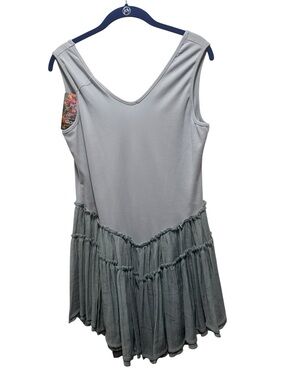 Sleeveless Tiered Romper Romper in Light Gray - Unbranded